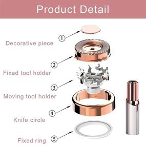 img 3 attached to 🌹 18K Gold-Plated Rose Gold Facial Hair Remover Replacement Heads for Women - Flawless Touch, Lip, Chin, Cheeks Cleaning - As Seen on TV, 4 Count