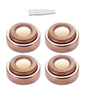 img 4 attached to 🌹 18K Gold-Plated Rose Gold Facial Hair Remover Replacement Heads for Women - Flawless Touch, Lip, Chin, Cheeks Cleaning - As Seen on TV, 4 Count