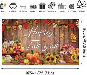 img 3 attached to 🍁 Festive Fall Thanksgiving Farmhouse Photography Backdrop - Happy Fall Y'all Rustic Wood Pumpkins Harvest Background - 72.8 x 43.3 Inch