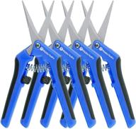 ✂️ happy hydro 4 pack of curved tip stainless steel trimming scissors: efficient and precise trimming tool logo