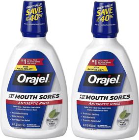 img 2 attached to Alcohol-Free Mouth Sore Rinse with Fresh Mint - Orajel (16 Fl Oz, Pack of 2)
