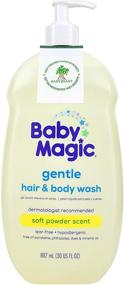 img 3 attached to Baby Magic 30oz Gentle Hair and Body Wash with Calendula Oil and Coconut - Pack of 4, Soft Powder Scent