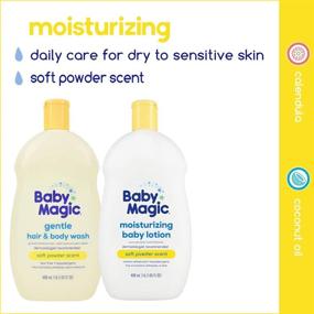 img 1 attached to Baby Magic 30oz Gentle Hair and Body Wash with Calendula Oil and Coconut - Pack of 4, Soft Powder Scent