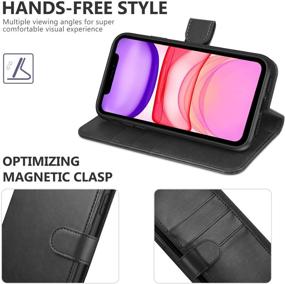 img 1 attached to 📱 TUCCH iPhone 11 Case: RFID Blocking Wallet with Card Slots, Stand, and Magnetic Closure – Shockproof PU Leather Flip Cover for iPhone 11 (2019 6.1 inch) – Black