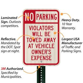 img 3 attached to SmartSign - T1-1061-HI_12X18 No Parking - Violators Towed Sign By