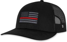 img 3 attached to 🔥 Red Line Trucker Hat – Thin Red Line Baseball Cap Fire Snapback Golf Hat