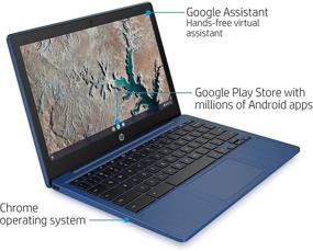 img 2 attached to HP Chromebook 11-inch Laptop with MediaTek MT8183: 4 GB RAM, 64 GB Storage, 11.6-inch HD Display, Chrome OS - Blue