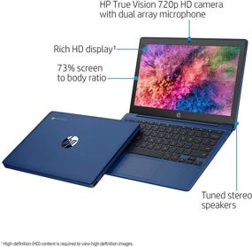 img 3 attached to HP Chromebook 11-inch Laptop with MediaTek MT8183: 4 GB RAM, 64 GB Storage, 11.6-inch HD Display, Chrome OS - Blue