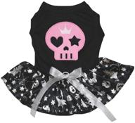 adorable petitebella pink skull face puppy dog dress: perfect for fashionable pooches! логотип