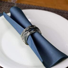 img 3 attached to 🔵 Linen-Feel Navy Paper Napkins – Elegant 100 Decorative Cloth-Like Dinner Napkins for Kitchen, Bathroom, Parties, Weddings, Dinners or Events