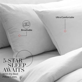 img 3 attached to Soft Brushed Microfiber Wrinkle Resistant Luxury King Pillow Case 4 Pack White by Beckham Hotel Collection