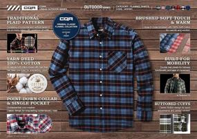 img 2 attached to Top-Quality CQR Men's Flannel Button Up: Comfortable Brushed Shirt Sleeves for Stylish Clothing