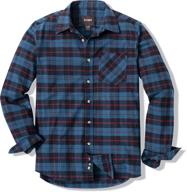 top-quality cqr men's flannel button up: comfortable brushed shirt sleeves for stylish clothing logo