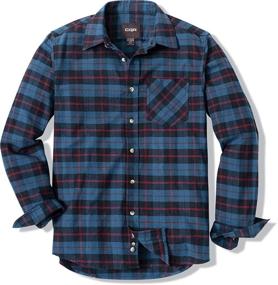 img 4 attached to Top-Quality CQR Men's Flannel Button Up: Comfortable Brushed Shirt Sleeves for Stylish Clothing