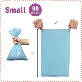 img 3 attached to 🐱 BOS Odor-Sealing Cat Waste Bags - Durable, Unscented, and Spacious (90 Bags) [Size: Small, Color: Light Blue] - Ensure Easy Litter Scooping!