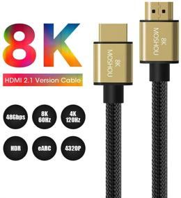 img 3 attached to 🔌 SIKAI MOSHOU Ultra High Speed HDMI 2.1 Cable 8K 60Hz, 4K 120Hz, 3D Ultra HDR 48Gbps HiFi eARC Dolby Atmos HDCP2.2 HDMI Cable Compatible with Samsung QLED 8K Q900 TV, TCL Roku TV, VIZIO TV (15 Feet): High-Performance Connectivity for Immersive Home Entertainment