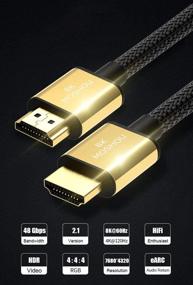 img 2 attached to 🔌 SIKAI MOSHOU Ultra High Speed HDMI 2.1 Cable 8K 60Hz, 4K 120Hz, 3D Ultra HDR 48Gbps HiFi eARC Dolby Atmos HDCP2.2 HDMI Cable Compatible with Samsung QLED 8K Q900 TV, TCL Roku TV, VIZIO TV (15 Feet): High-Performance Connectivity for Immersive Home Entertainment