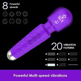 img 3 attached to 💪 Enhance Muscle Recovery with Electric Wand Massager: 8 Speeds 20 Vibrations for Women, Portable Handheld Massage Wand for Ultimate Body Relief