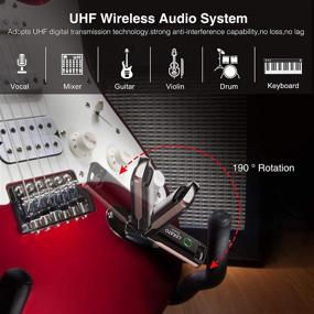 img 1 attached to 🎸 LEKATO Wireless Guitar System: 70-Channel UHF Transmitter & Receiver for Electric Guitar and Bass