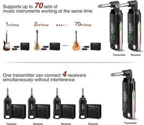 img 3 attached to 🎸 LEKATO Wireless Guitar System: 70-Channel UHF Transmitter & Receiver for Electric Guitar and Bass