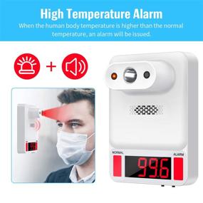 img 2 attached to 🌡️ XDX Wall Mounted Touchless Forehead Thermometer for Adults - Digital Infrared Thermometer Non Contact with Fever Alarm, Accurate Instant Reading LCD Display for Offices/School