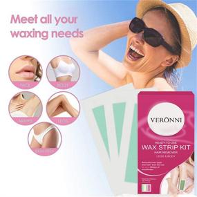 img 3 attached to 🪄 VERONNI Wax Strips: Effortless Hair Removal for Women - At-Home Waxing Kit with 40 Strips + 2 Calming Oil Wipes