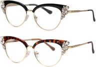 ✨ sleek and sparkling: soolala womens rhinestones cateye reading glass eyeglass frame for style and clarity logo