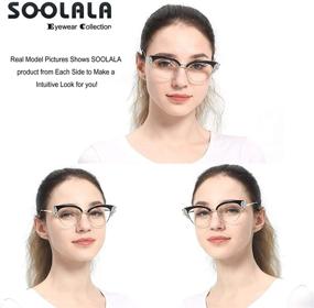 img 2 attached to ✨ Sleek and Sparkling: SOOLALA Womens Rhinestones Cateye Reading Glass Eyeglass Frame for Style and Clarity