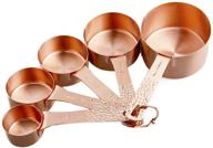 🌹 professional rose gold measuring cups set - complete 5 piece stainless steel measurer cups for accurate ingredients measurement - ideal for liquid or dry ingredients, heavy duty solid design - elegant gold color logo