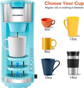 img 1 attached to ☕️ Blue Sincreative Coffee Maker with Milk Frother - Compact Fast Brew Single Serve Cappuccino Latte Coffee Machine - Compatible with K Cup Pod or Ground Coffee - Brew Size 6-14oz