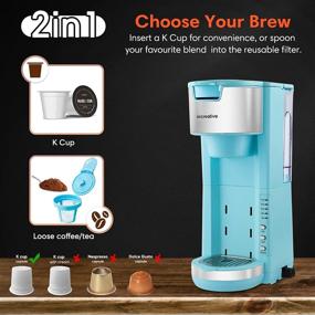 img 3 attached to ☕️ Blue Sincreative Coffee Maker with Milk Frother - Compact Fast Brew Single Serve Cappuccino Latte Coffee Machine - Compatible with K Cup Pod or Ground Coffee - Brew Size 6-14oz