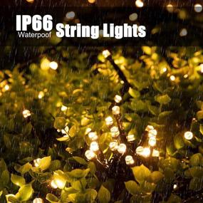 img 3 attached to Enhance Your Outdoor Decor with 2 Pack 72 Feet 200Led Solar String Lights - Waterproof & Versatile Lighting for Xmas, Patio, Garden, Yard, Wedding Party, and Christmas Tree Decor - 8 Stunning Lighting Modes (Warm)