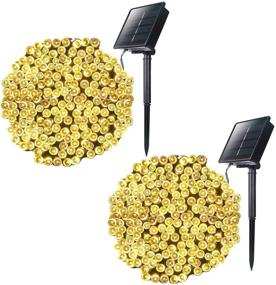 img 4 attached to Enhance Your Outdoor Decor with 2 Pack 72 Feet 200Led Solar String Lights - Waterproof & Versatile Lighting for Xmas, Patio, Garden, Yard, Wedding Party, and Christmas Tree Decor - 8 Stunning Lighting Modes (Warm)