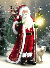 img 4 attached to 🖼️ DIY Handwork Store – Full Round 5D Santa Claus Diamond Painting Kits for Adults and Kids, Paint by Numbers with AB Drills, Cross Stitch Mosaic Making Arts Crafts, Embroidery Home Decor (15.6''X 21.5'')