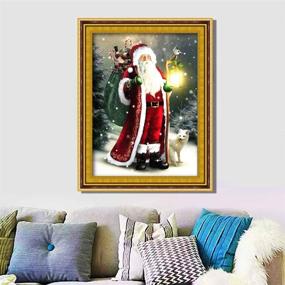 img 2 attached to 🖼️ DIY Handwork Store – Full Round 5D Santa Claus Diamond Painting Kits for Adults and Kids, Paint by Numbers with AB Drills, Cross Stitch Mosaic Making Arts Crafts, Embroidery Home Decor (15.6''X 21.5'')