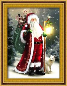 img 3 attached to 🖼️ DIY Handwork Store – Full Round 5D Santa Claus Diamond Painting Kits for Adults and Kids, Paint by Numbers with AB Drills, Cross Stitch Mosaic Making Arts Crafts, Embroidery Home Decor (15.6''X 21.5'')