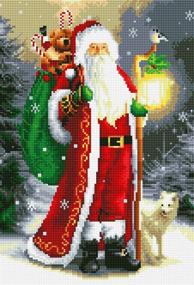 img 1 attached to 🖼️ DIY Handwork Store – Full Round 5D Santa Claus Diamond Painting Kits for Adults and Kids, Paint by Numbers with AB Drills, Cross Stitch Mosaic Making Arts Crafts, Embroidery Home Decor (15.6''X 21.5'')