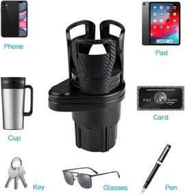 img 1 attached to 🚗 Kshineni Car Cup Holders Expander 2 in 1 – Adjustable Cup Stand, Multifunctional Water Cup and Bottle Organizer – Automotive Drink Holders for Auto, Carbon Fiber Black