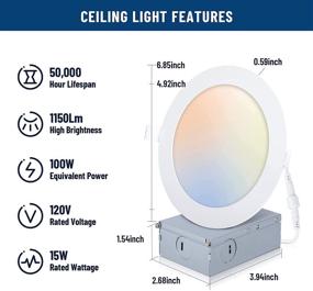 img 3 attached to 💡 Сверхтонкий встраиваемый светильник Inch Ultra Thin: Сертифицированный ETL промышленный электроэнергетический узел