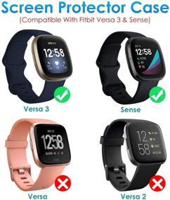 img 3 attached to CAVN 4-Pack Screen Protector Case Compatible With Fitbit Sense/Versa 3 Cell Phones & Accessories