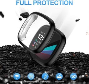 img 2 attached to CAVN 4-Pack Screen Protector Case Compatible With Fitbit Sense/Versa 3 Cell Phones & Accessories