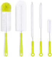 🧴 bottle cleaning brush set for washing narrow neck beer bottles, thermos, s’well, hydro flask, contigo sports water bottles and more - long handle brush with straw brush, kettle spout/lid cleaner brushes logo