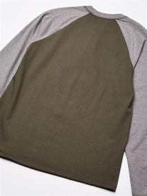 img 1 attached to 👕 Hanes Sleeve Raglan Henley Heather: Trendy Comfort for Everyday Style