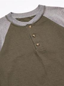 img 3 attached to 👕 Hanes Sleeve Raglan Henley Heather: Trendy Comfort for Everyday Style