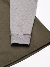 img 2 attached to 👕 Hanes Sleeve Raglan Henley Heather: Trendy Comfort for Everyday Style