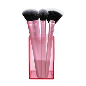 img 3 attached to 🎨 Real Techniques Sculpting Set - 4 Piece, Cruelty Free Brushes with Fan or Setting Brush, Brush Cup, Synthetic Bristles, Pink