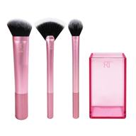 🎨 real techniques sculpting set - 4 piece, cruelty free brushes with fan or setting brush, brush cup, synthetic bristles, pink logo