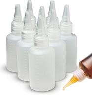 👉 bastex 2oz clear plastic small squeeze bottles - 8 pack mini 2 ounce empty squirt bottles with twist top caps: ideal for paint, art, craft, liquids & more! logo