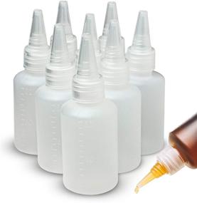 img 4 attached to 👉 Bastex 2oz Clear Plastic Small Squeeze Bottles - 8 Pack Mini 2 Ounce Empty Squirt Bottles with Twist Top Caps: Ideal for Paint, Art, Craft, Liquids & More!