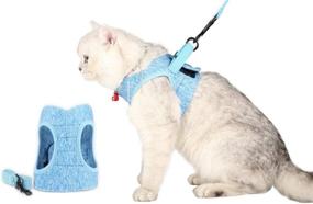 img 3 attached to Adjustable Padded Cat Vest - Kicphoo Cat Leash and Harness Set for Walking, Comfortable Soft Breathable Mesh, Ideal Kitten Harness